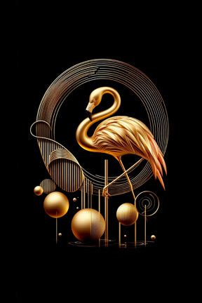 Ai Photo Golden Flamingo Bird