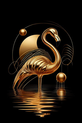 Ai Photo Golden Flamingo Bird