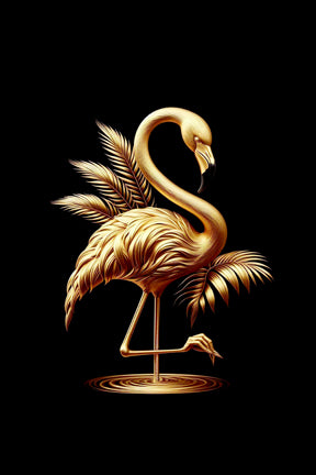 Ai Photo Golden Flamingo Bird