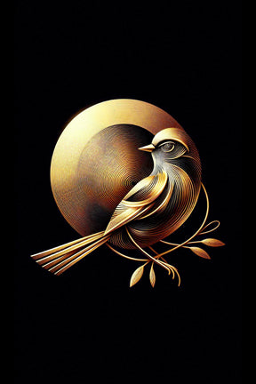 Ai Photo Golden Spiro Bird