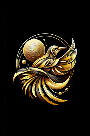 Ai Photo Golden Spiro Bird