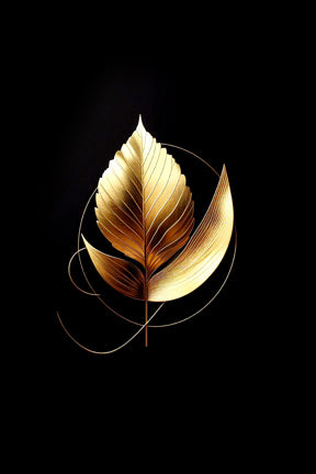 Ai Photo Golden Leaf & Flower