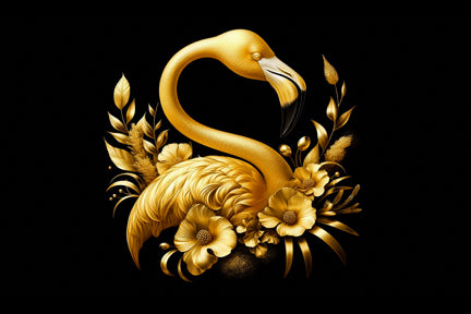 Ai Photo Golden Flamingo Bird