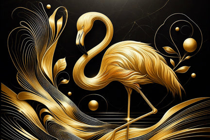 Ai Photo Golden Flamingo Bird