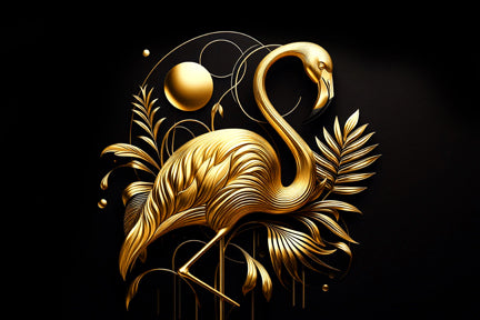 Ai Photo Golden Flamingo Bird