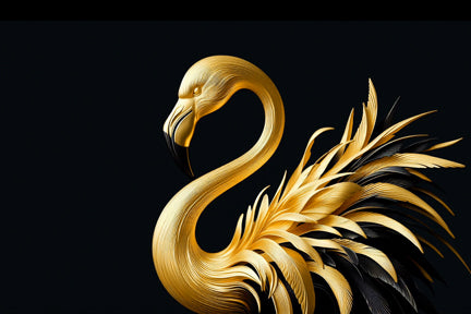 Ai Photo Golden Flamingo Bird