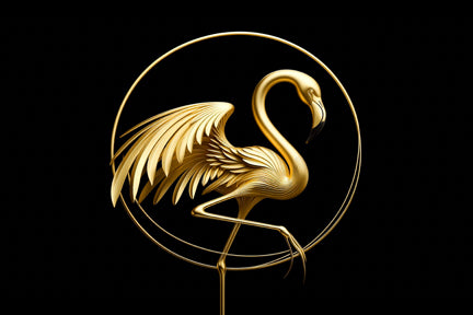 Ai Photo Golden Flamingo Bird