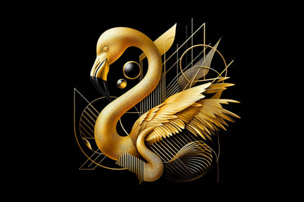 Ai Photo Golden Flamingo Bird