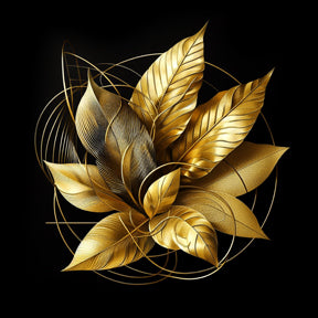 Ai Photo Golden Leaf & Flower