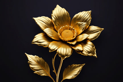 Ai Photo Golden Leaf & Flower