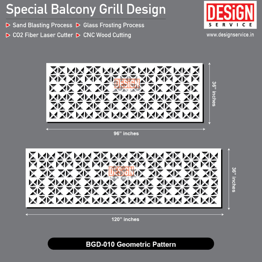 Geometric Pattern - Balcony Grill Design