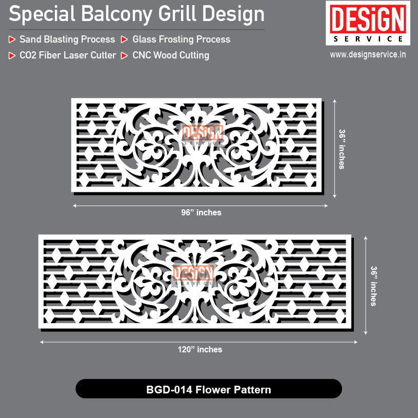 Flower Pattern - Balcony Grill Design