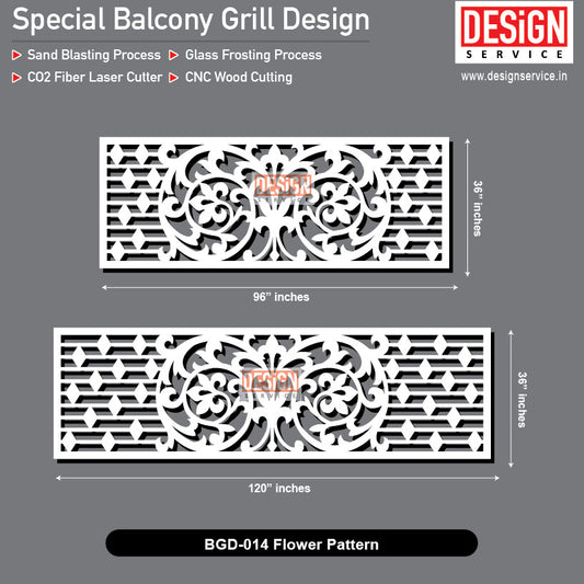 Flower Pattern - Balcony Grill Design