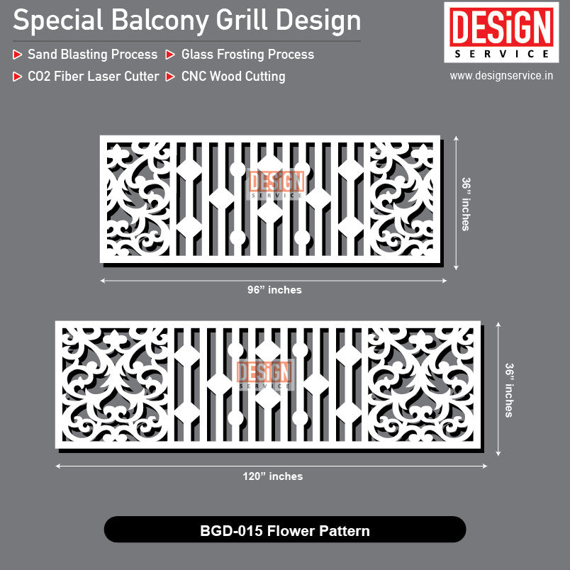 Flower Pattern - Balcony Grill Design