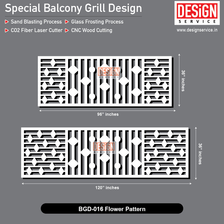 Flower Pattern - Balcony Grill Design