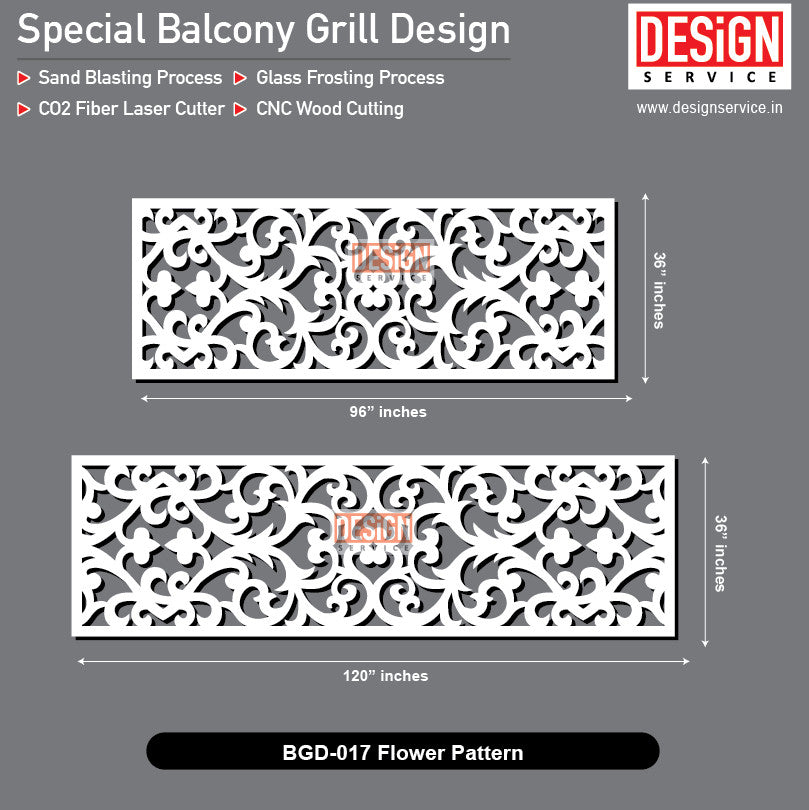 Flower Pattern - Balcony Grill Design