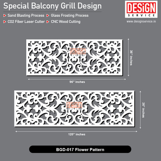 Flower Pattern - Balcony Grill Design