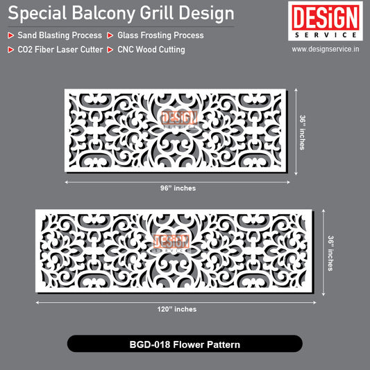 Flower Pattern - Balcony Grill Design