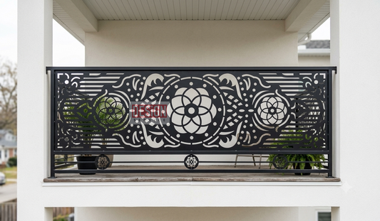 Rajwadi Flower Pattern - Balcony Grill Design