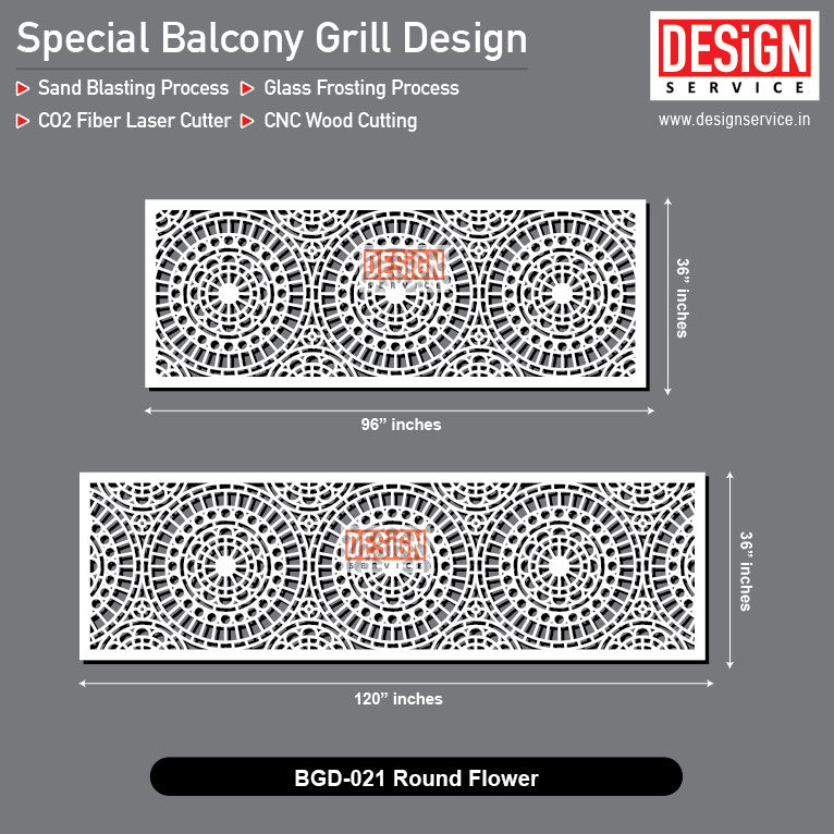 Balcony Grill Design - Round Flower