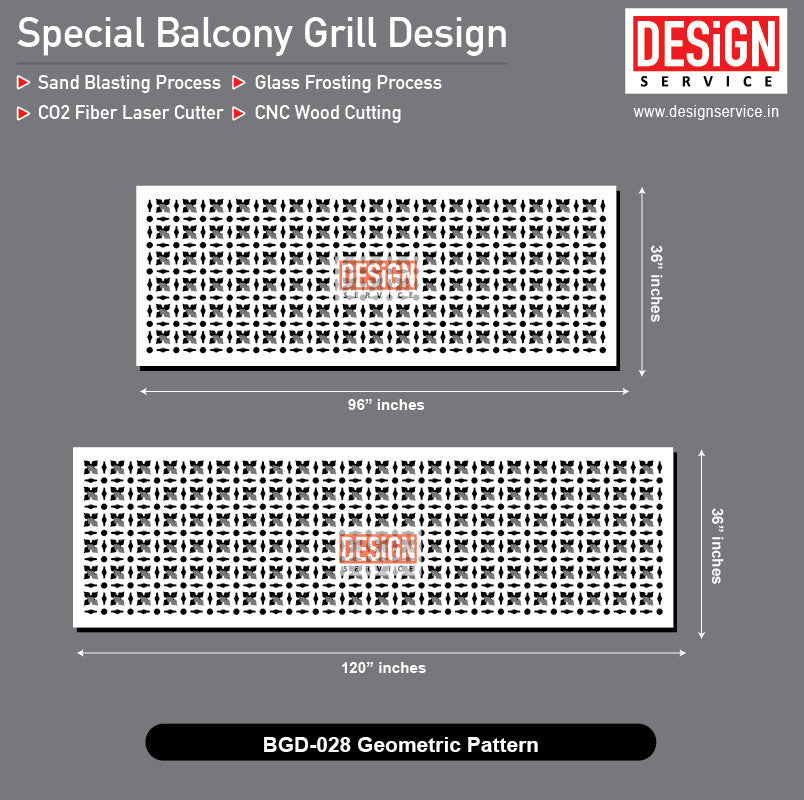 Balcony Grill Design - Geometric Pattern