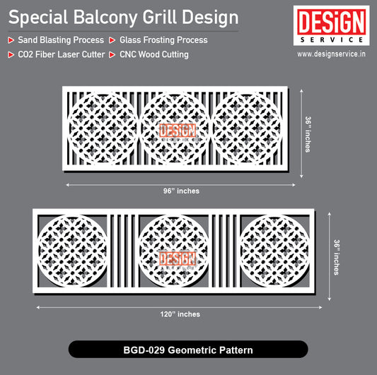 Balcony Grill Design - Geometric Pattern