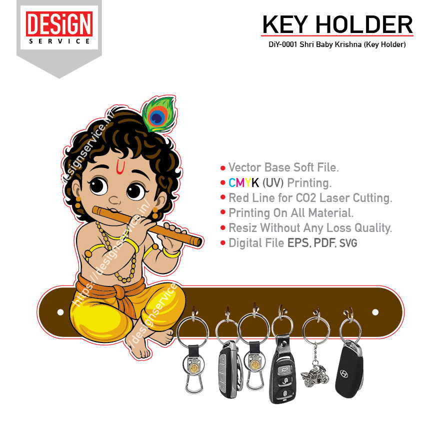 Shri Baby Krishna (Key Holder) DiY Art