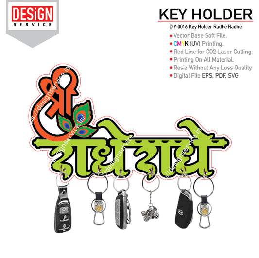 DiY Art Key Holder Radhe Radhe