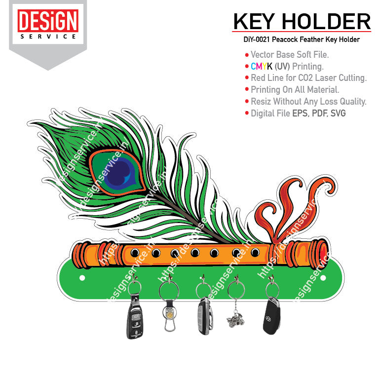 DiY Art Peacock Feather Key Holder