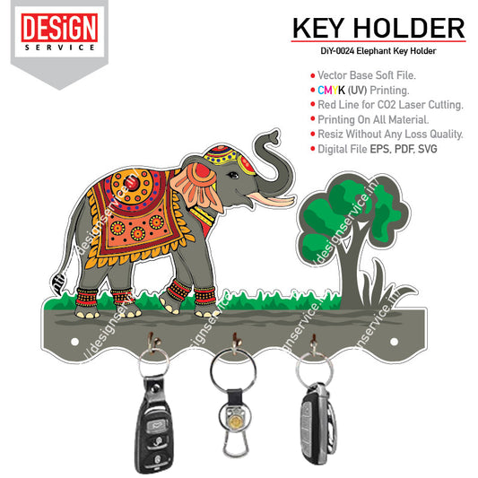 DiY Art Elephant Key Holder