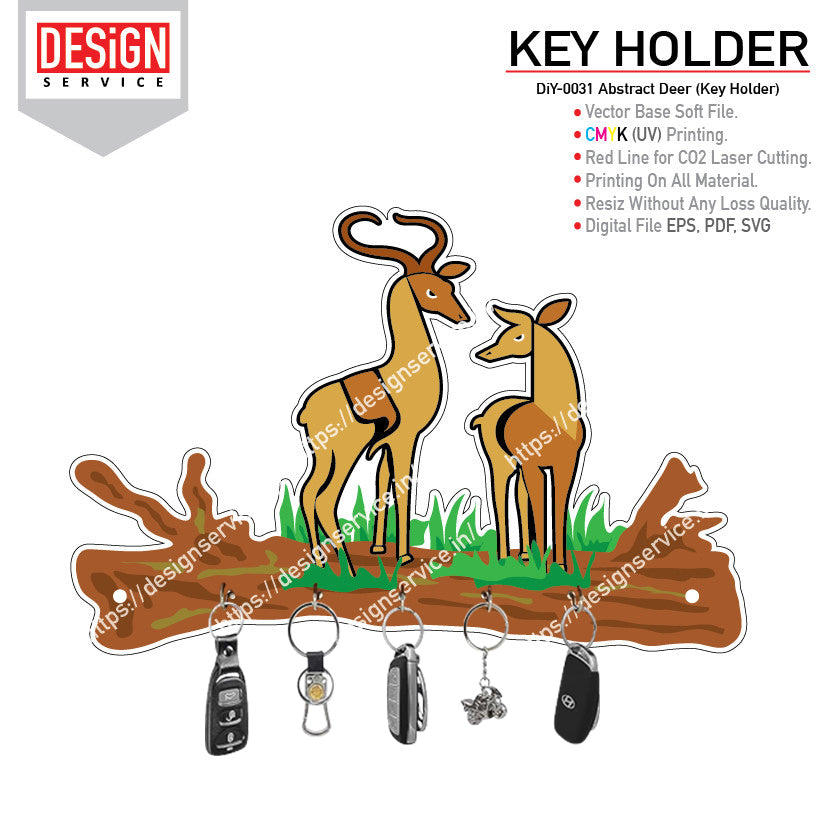 DiY Art Abstract Deer (Key Holder)