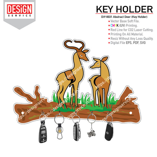 DiY Art Abstract Deer (Key Holder)