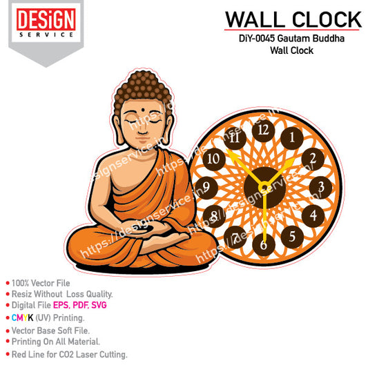 DiY Art Gautam Buddha Wall Clock