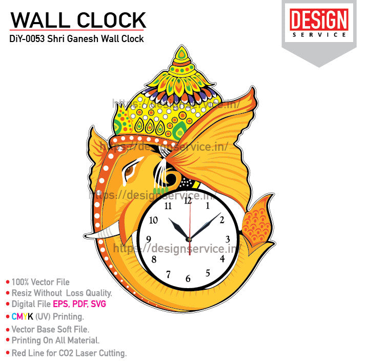DiY Art Shri Ganesh Wall Clock