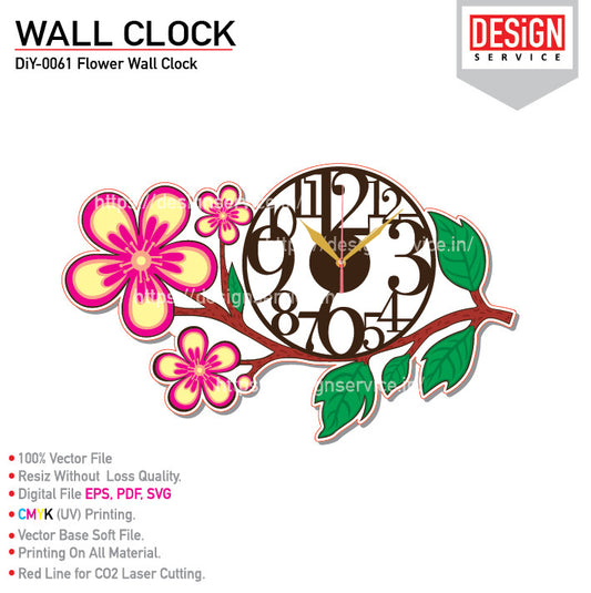 DiY Art Flower Wall Clock