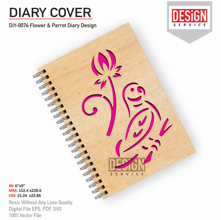 DiY Art Flower & Parrot Diary Design