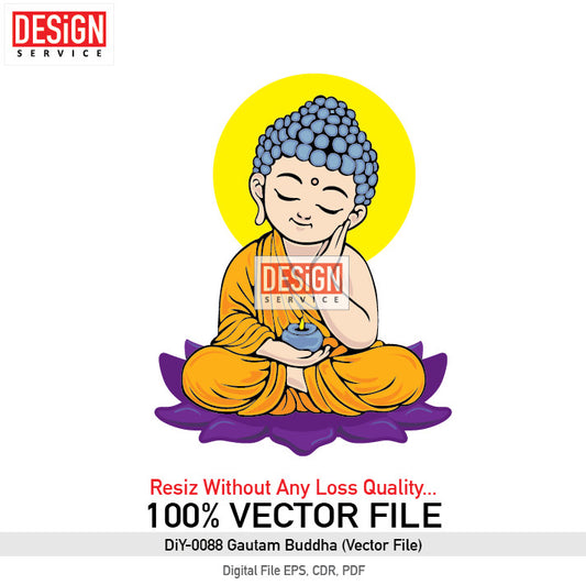 DiY Art Gautam Buddha (Vector File)