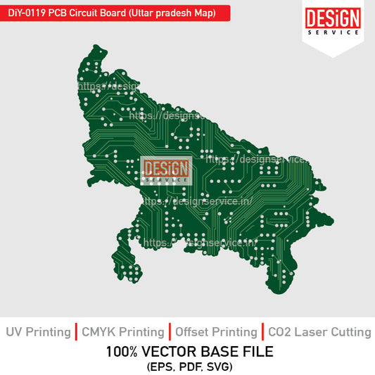 PCB Circuit Board (Uttar pradesh Map) DiY Art