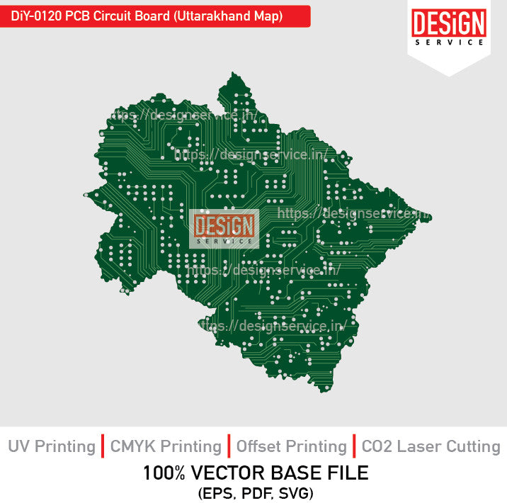 PCB Circuit Board (Uttarakhand Map) DiY Art