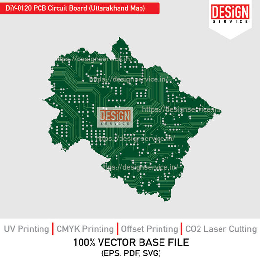 PCB Circuit Board (Uttarakhand Map) DiY Art
