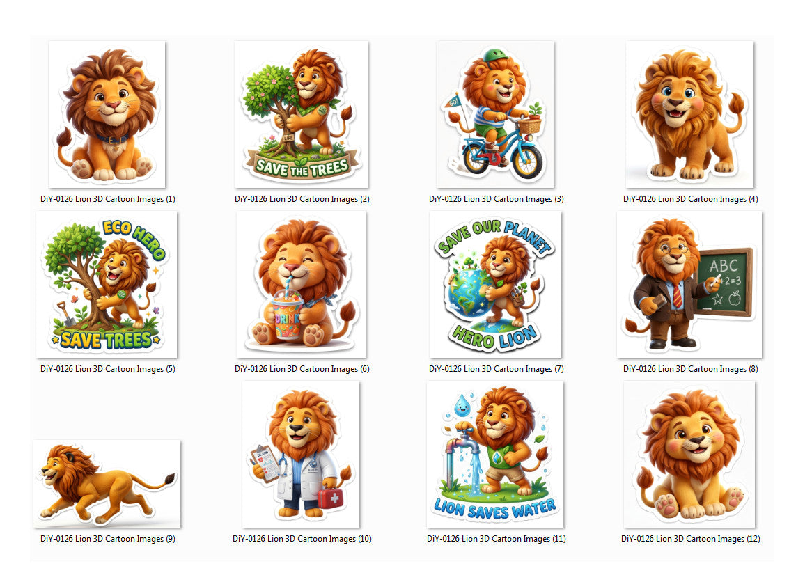 Lion 3D Cartoon Images DiY Art
