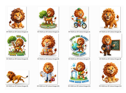 Lion 3D Cartoon Images DiY Art