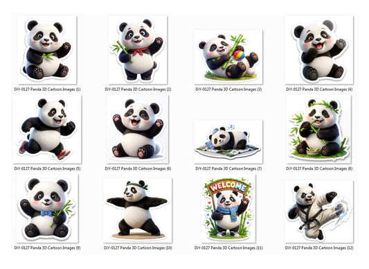 Panda 3D Cartoon Images DiY Art