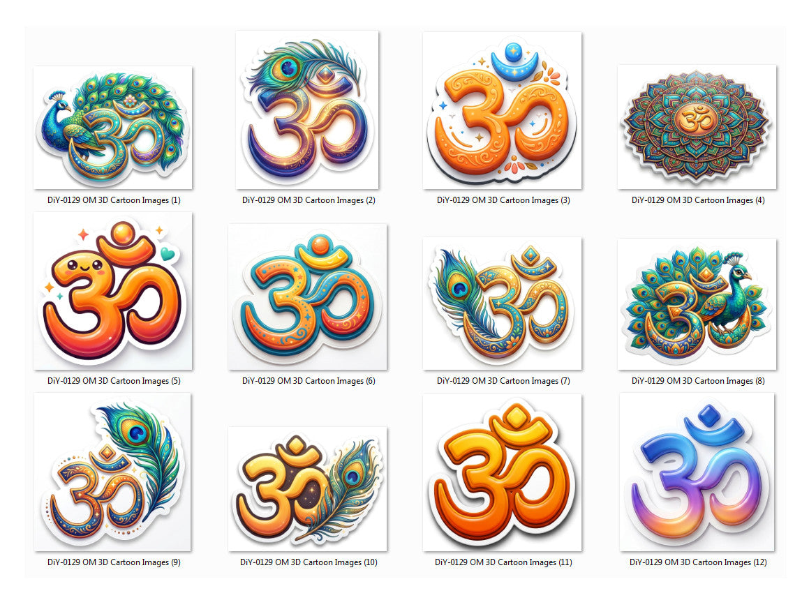 OM 3D Cartoon Images DiY Art