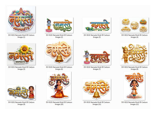 Namaste Hindi 3D Cartoon Images DiY Art