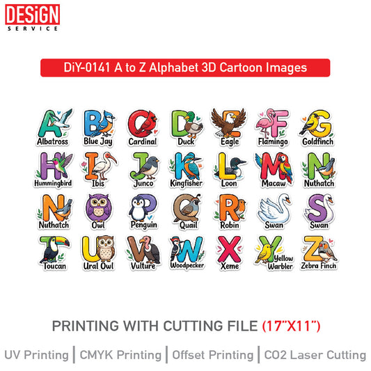 DiY Art A to Z Alphabet 3D Cartoon Images