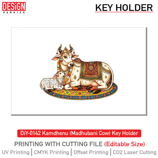 DiY Art Kamdhenu (Madhubani Cow) Key Holder