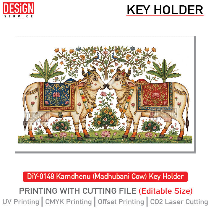 DiY Art Kamdhenu (Madhubani Cow) Key Holder