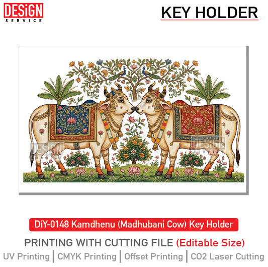 DiY Art Kamdhenu (Madhubani Cow) Key Holder