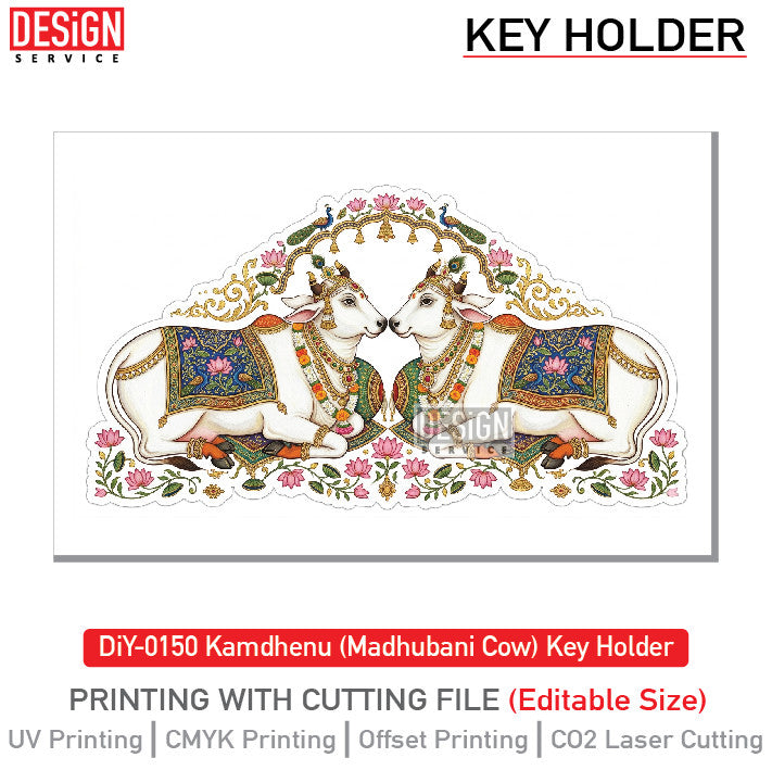 DiY Art Kamdhenu (Madhubani Cow) Key Holder
